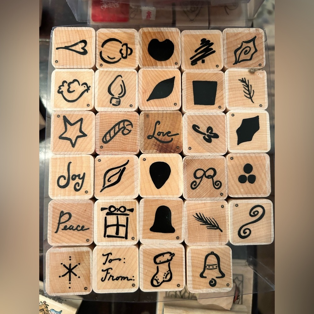 Wooden Holiday Stamp Set- 29 stamps